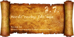 Horánszky Tímea névjegykártya